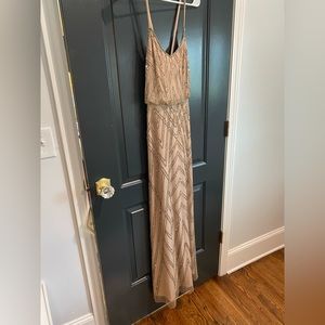 Gold Adrianna Papell dress with beading